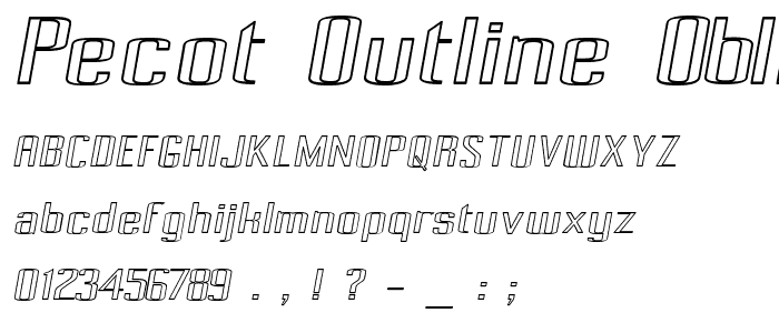 Pecot Outline Oblique font